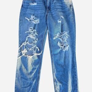 Aeropostale blue distressed straight leg